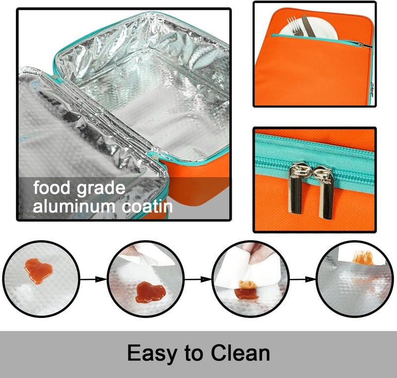 Vuudh Expandable Casserole Carrier Bag - Double Decker Food Bag, Insulated Casserole Carrier for Hot or Cold Food, Lasagna Holder Tote for Picnics,Beaches,Traveling or Gifts - Image 4